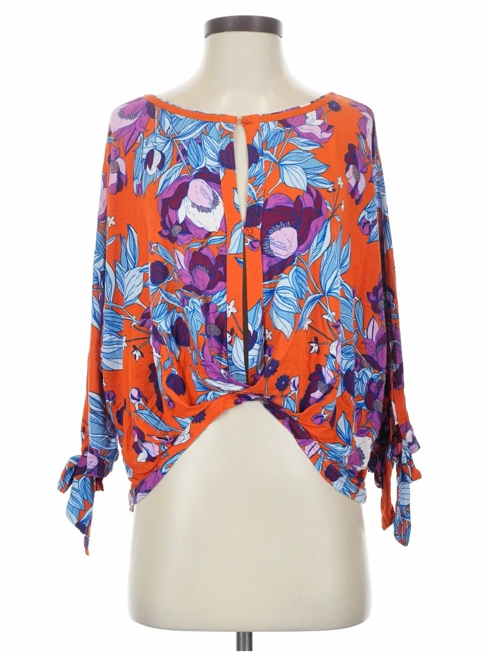 Free People Orange Floral Blouse 🍊 🌼